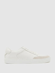 Bonded-Leather Low-Top Trainers White | Men