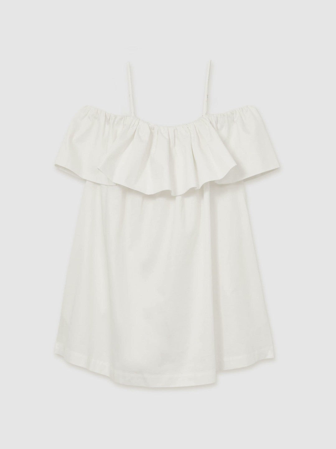 Cotton Off Shoulder Mini Dress Ivory Cream | Women