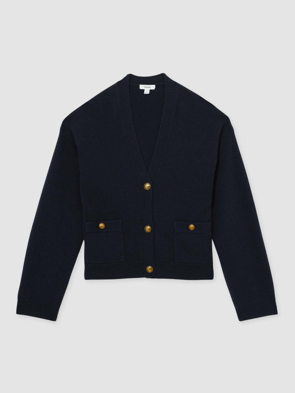 Wool-Cashmere Button Cardigan Navy | Women