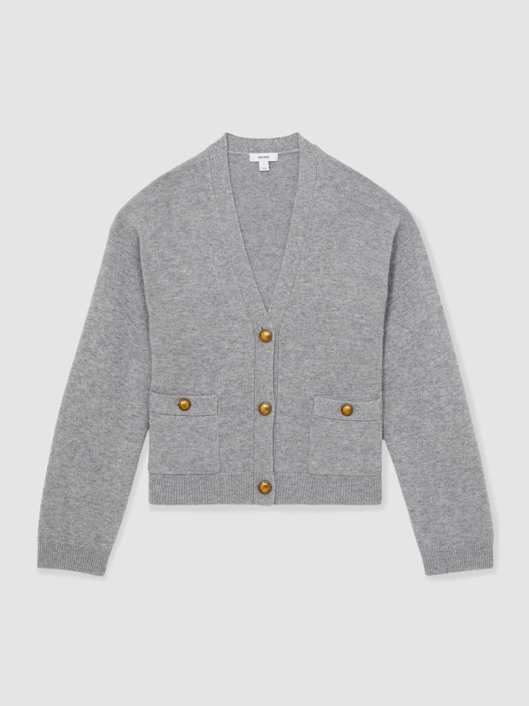 Wool-Cashmere Button Cardigan Silver Grey | Women