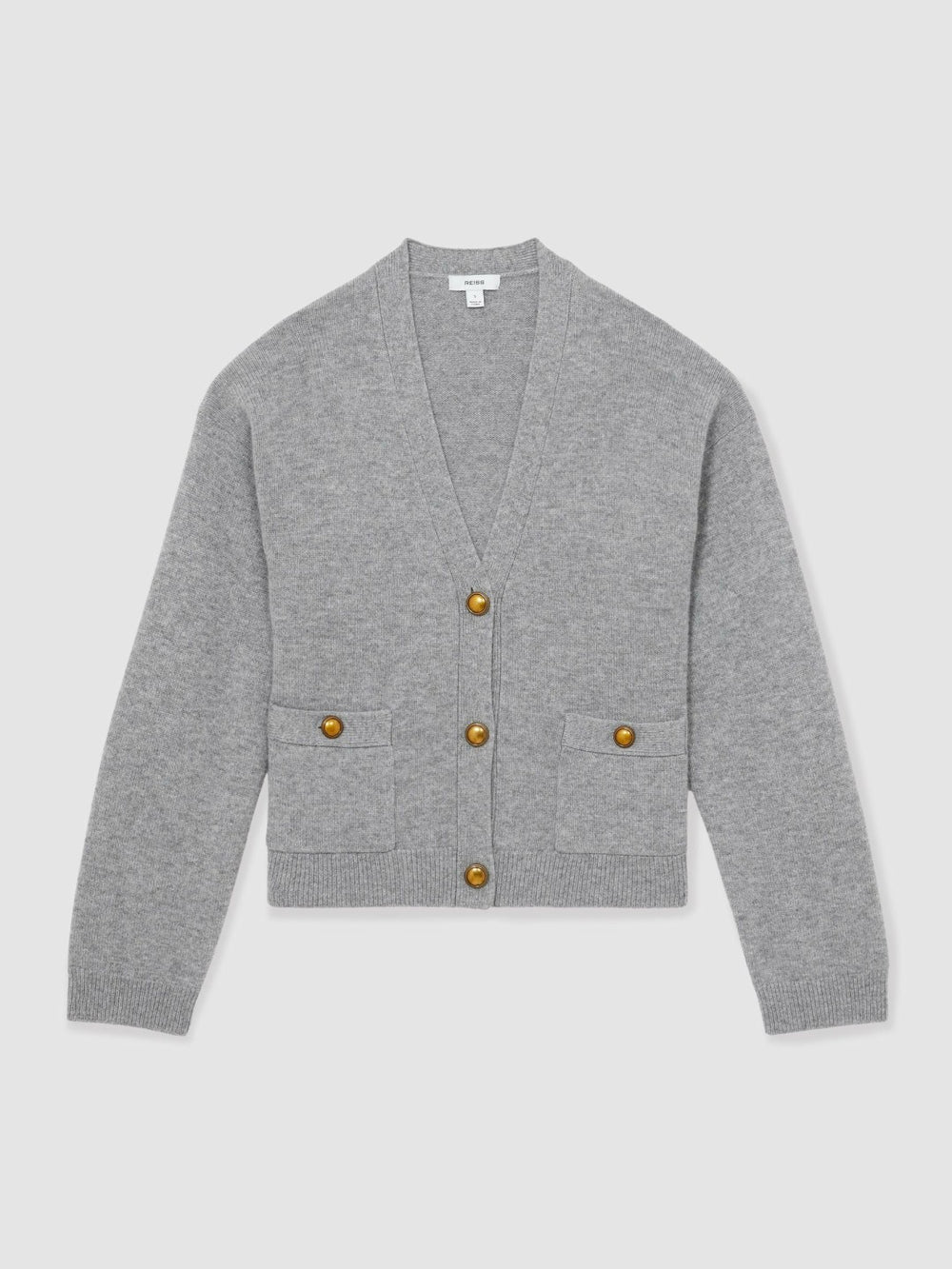 Wool-Cashmere Button Cardigan Silver Grey | Women