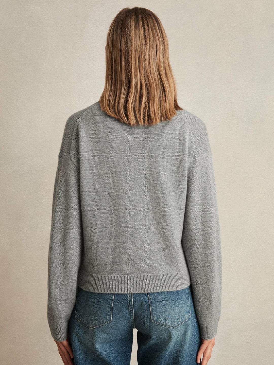 Wool-Cashmere Button Cardigan Silver Grey | Women