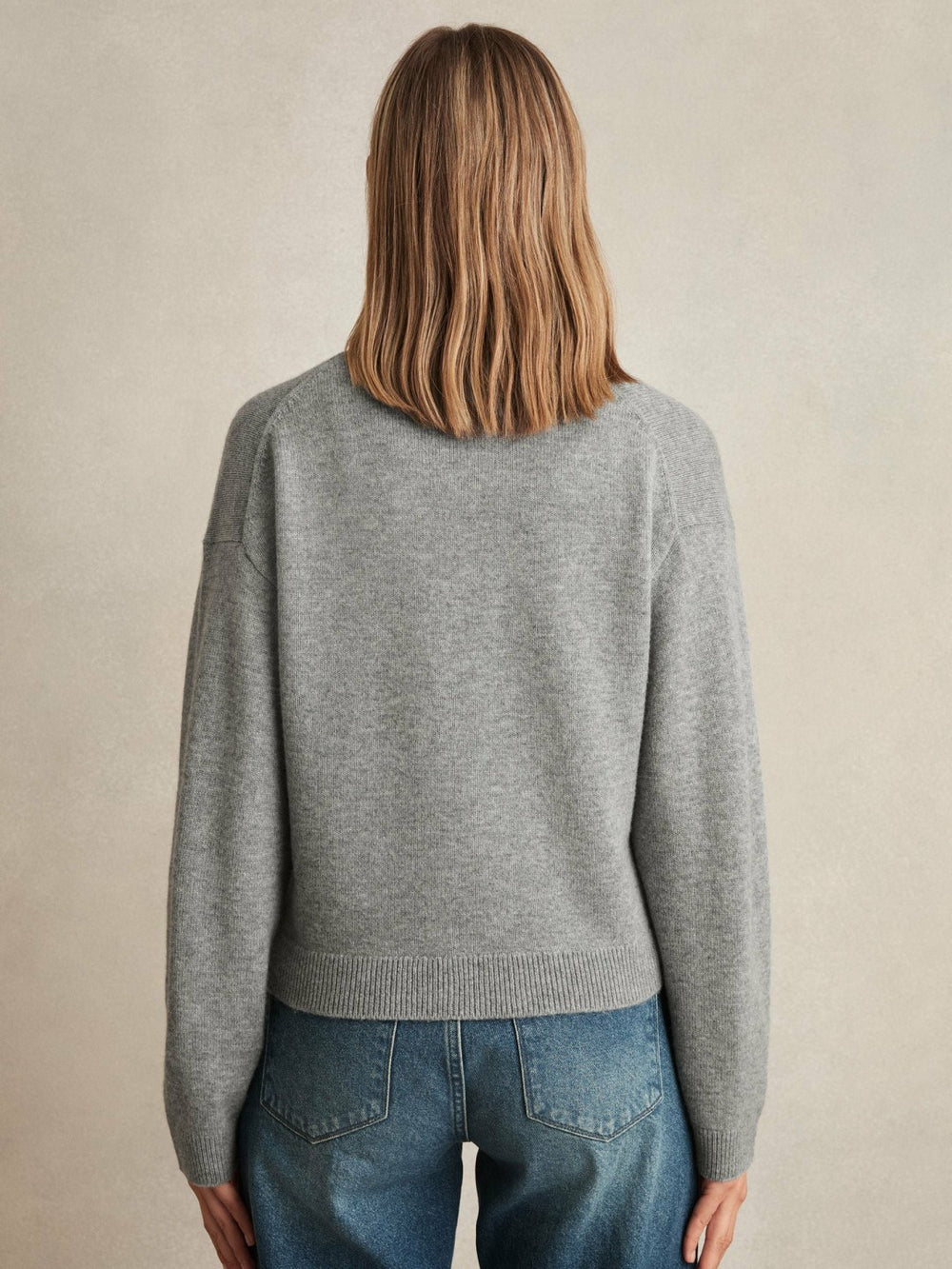 Wool-Cashmere Button Cardigan Silver Grey | Women