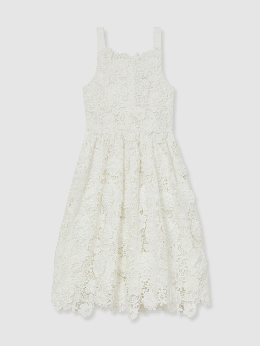 13-14 yrs Guipure-Lace Midi Dress Ivory | Children & Baby
