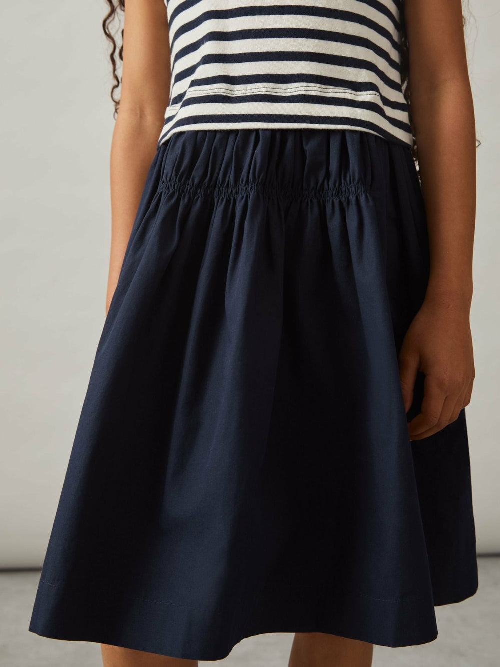 3-9 yrs Cotton Layered Sleeveless Midi Dress Navy | Children & Baby
