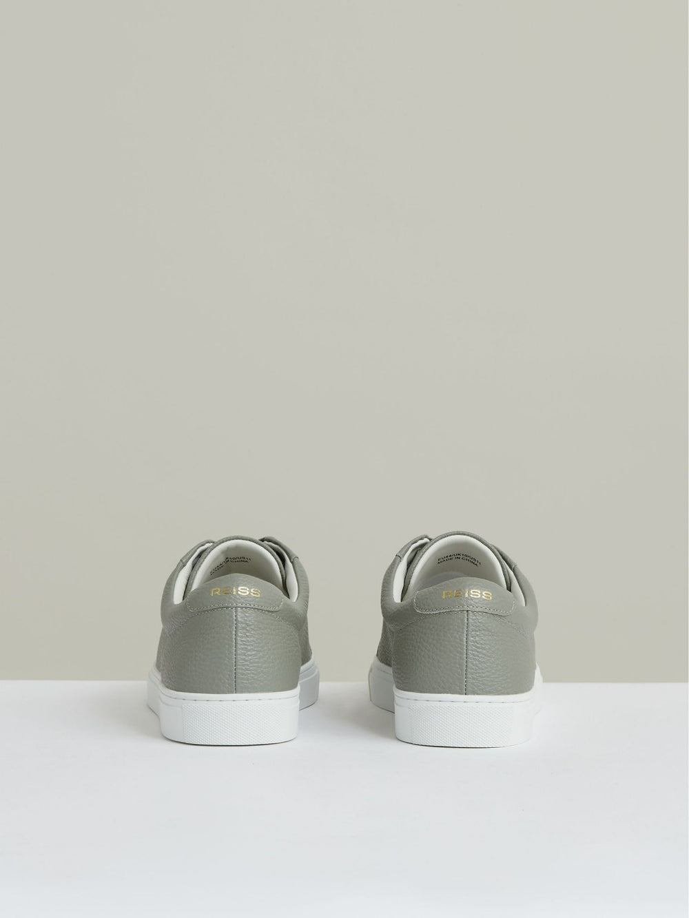 Tumbled-Leather Low-Top Trainers Mint Green | Men