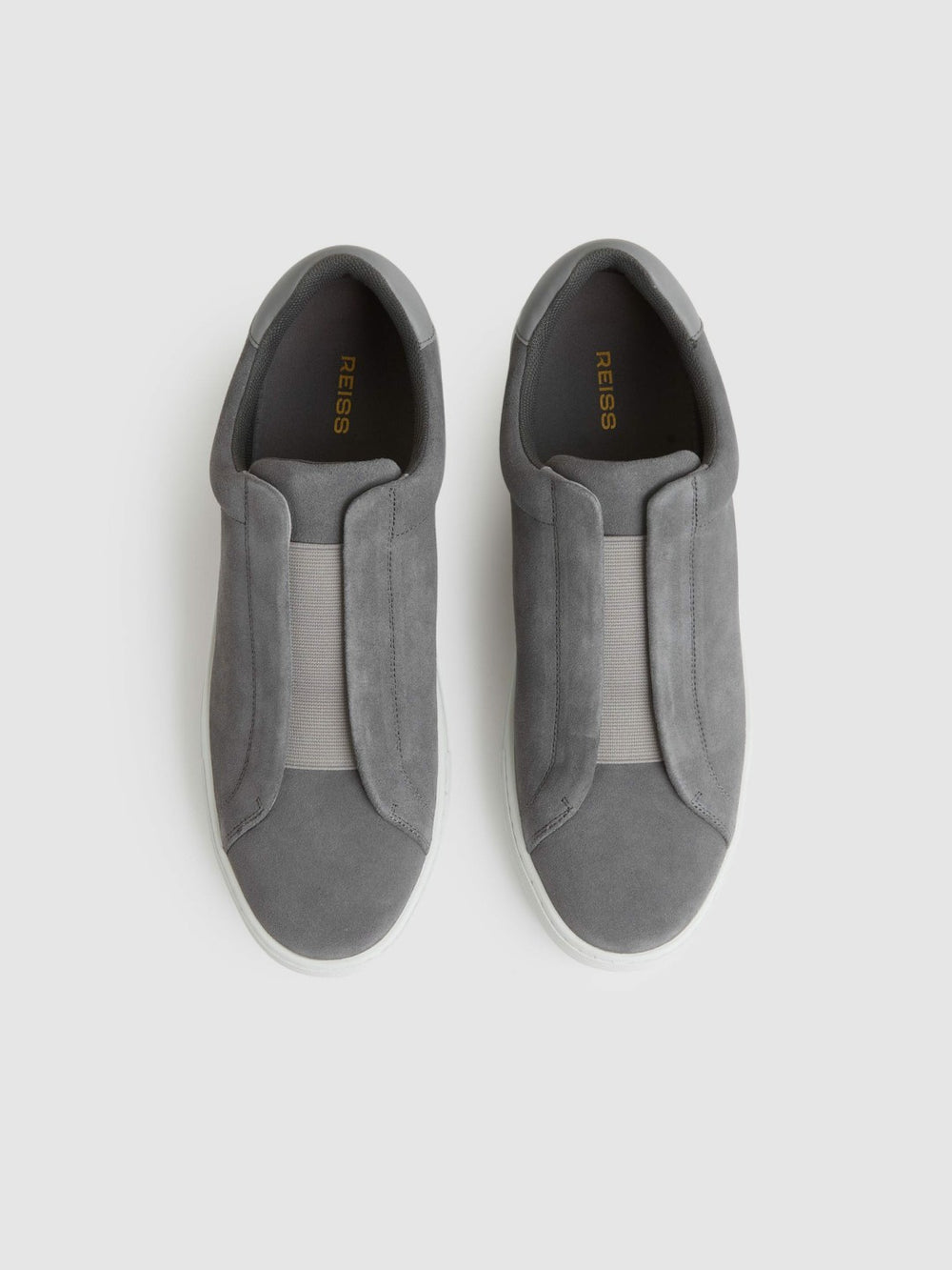 Suede Slip-On Elasticated Trainers Grey | Men