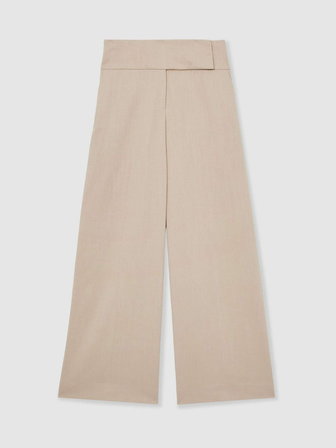 Lyocell-Linen Wide-Leg Trousers Neutral | Women