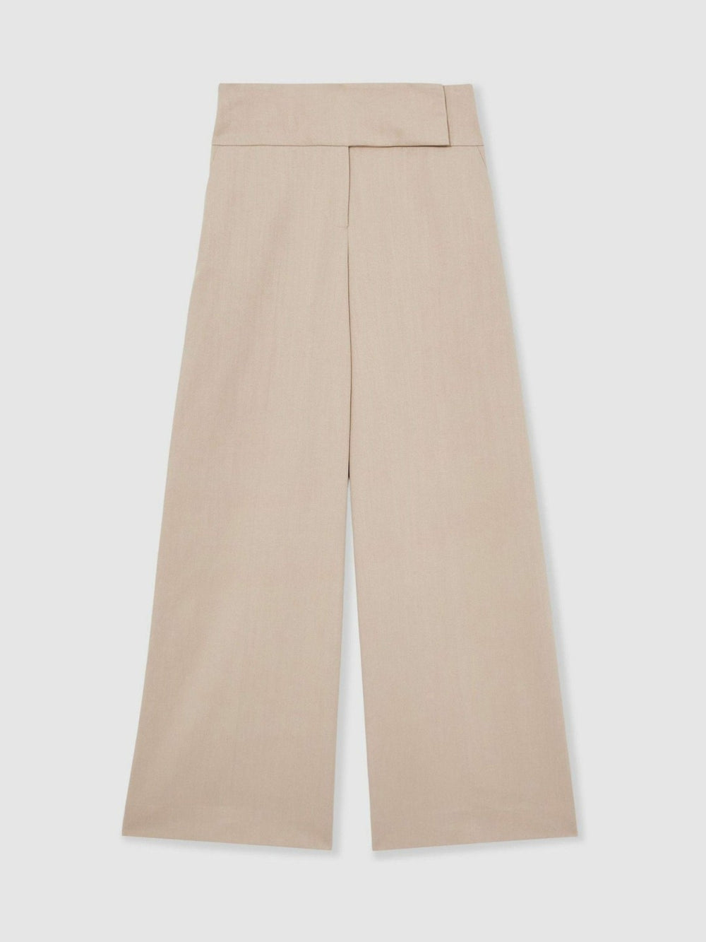 Lyocell-Linen Wide-Leg Trousers Neutral | Women