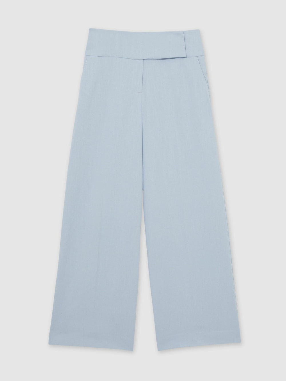 Lyocell-Linen Wide-Leg Trousers Blue | Women