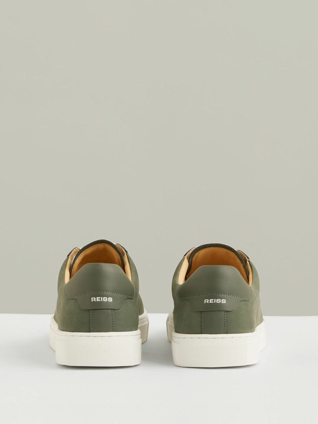 Nubuck Leather Low-Top Trainers Thyme Green | Men