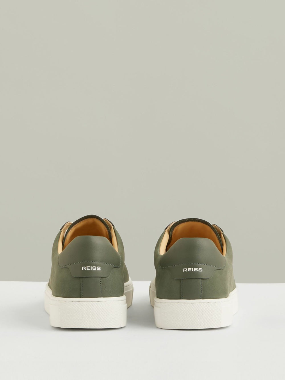 Nubuck Leather Low-Top Trainers Thyme Green | Men