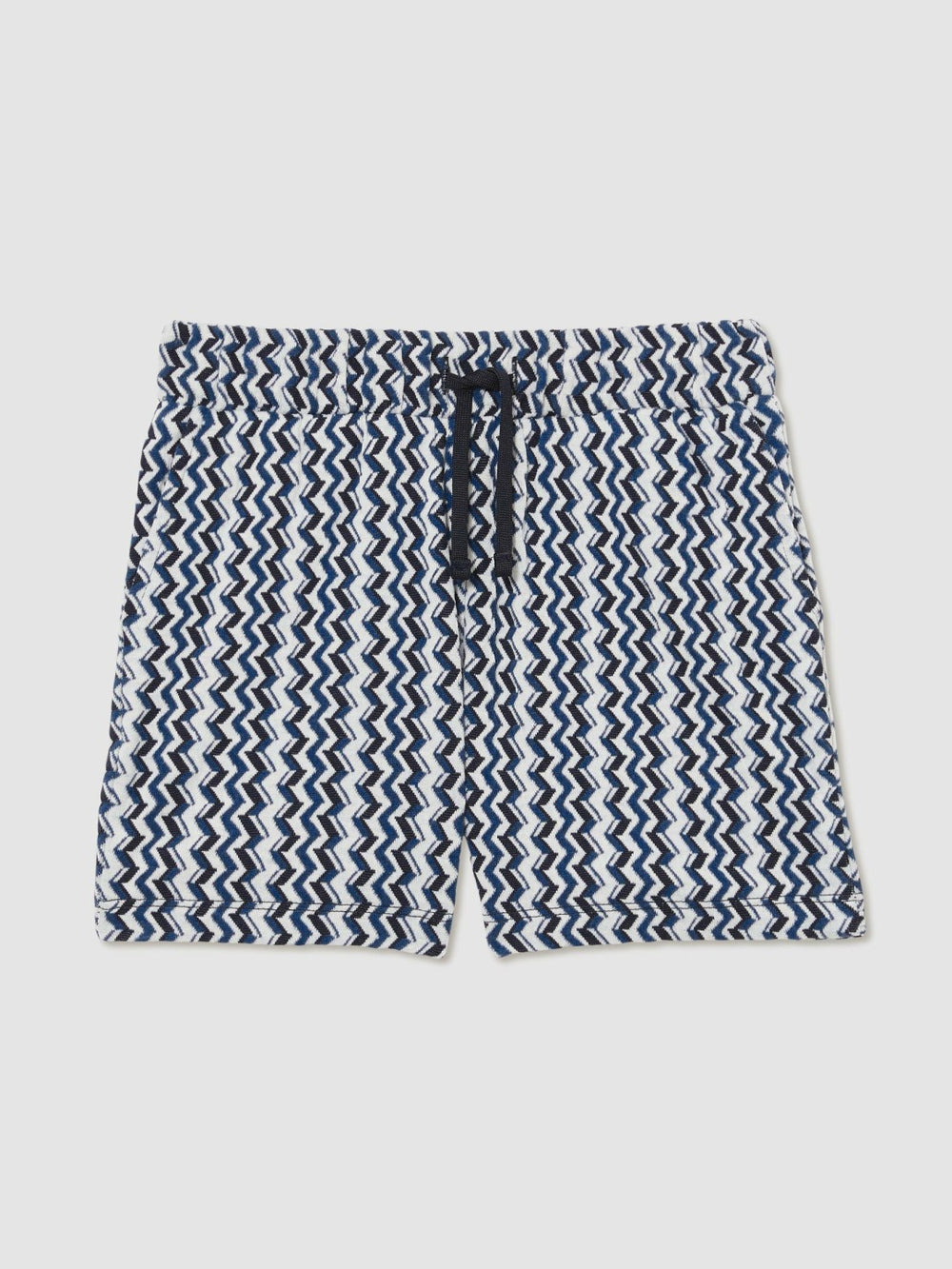 9-13 yrs Zig-Zag Knit Drawstring Shorts Blue | Children & Baby