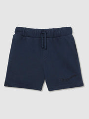 9-13 yrs Cotton Brand-Embroidered Shorts Washed Navy | Children & Baby