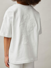 3-9 yrs Cotton Palm-Embroidery Oversize T-Shirt Off White | Children & Baby