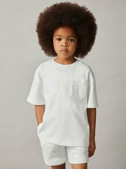 13-14 yrs Cotton Palm-Embroidery Oversize T-Shirt Off White | Children & Baby