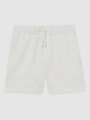 3-9 yrs Cotton Brand-Embroidered Shorts Off White | Children & Baby