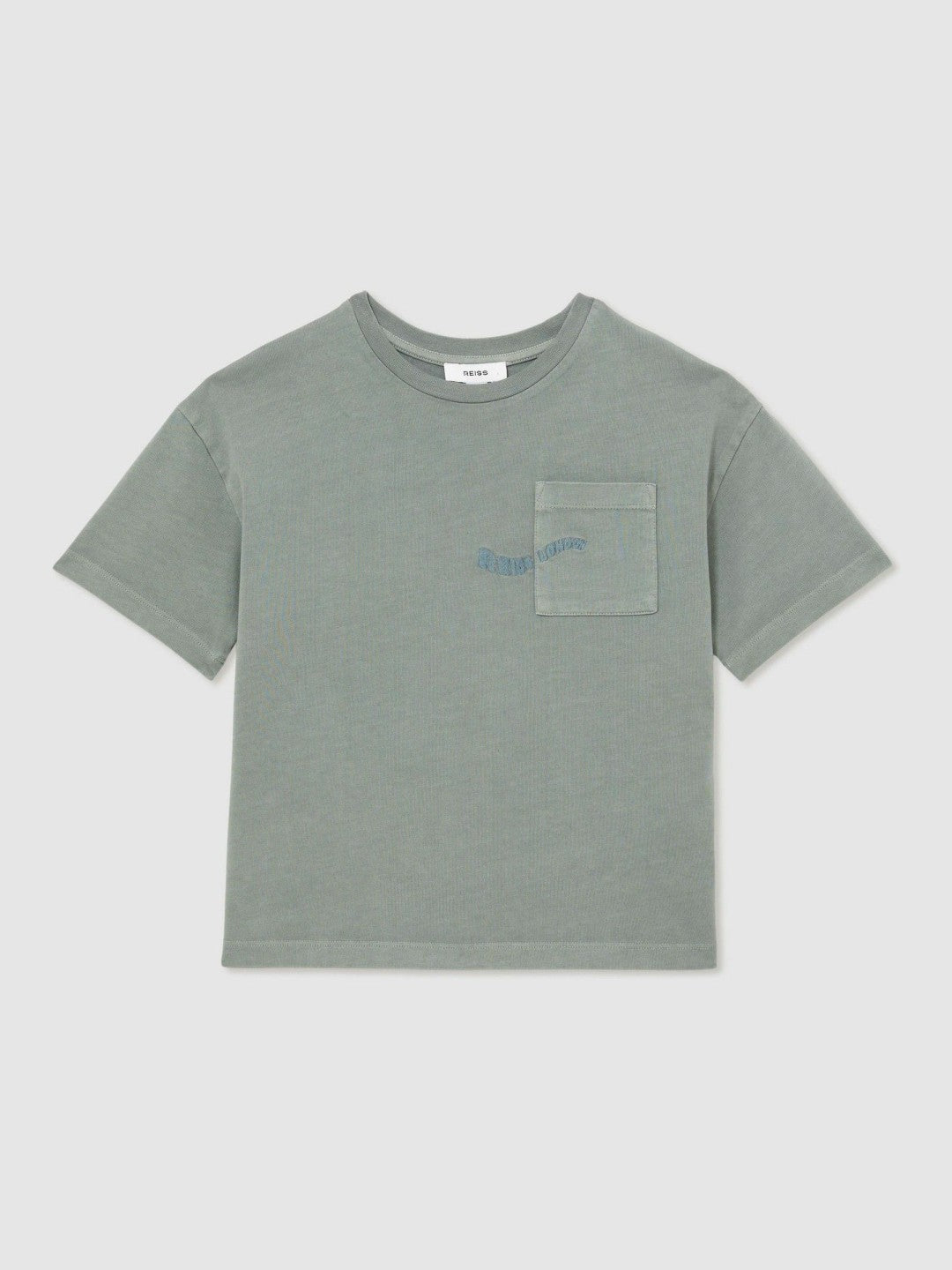 3-9 yrs Cotton Palm-Embroidery Oversize T-Shirt Washed Sage | Children & Baby