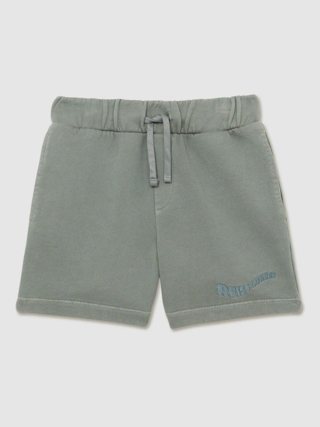 3-9 yrs Cotton Brand-Embroidered Shorts Washed Sage | Children & Baby