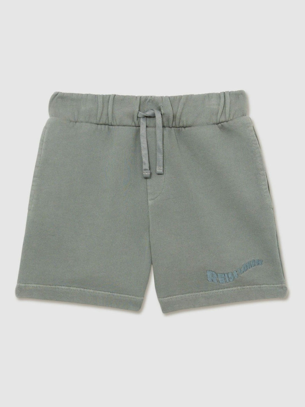 3-9 yrs Cotton Brand-Embroidered Shorts Washed Sage | Children & Baby