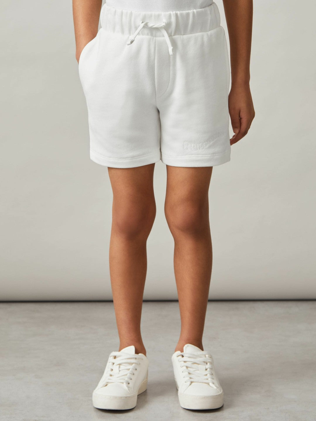 13-14 yrs Cotton Brand-Embroidered Shorts Off White | Children & Baby