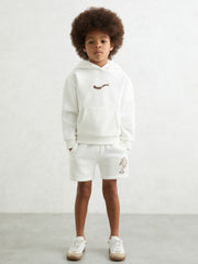 9-13 yrs Cotton Blend Palm Embroidered Shorts Off White | Children & Baby