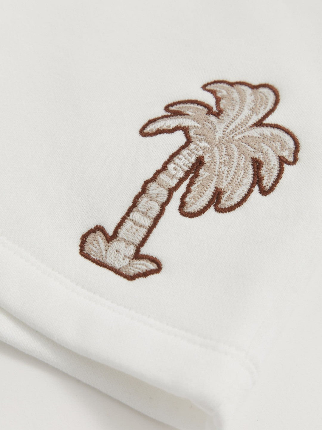 9-13 yrs Cotton Blend Palm Embroidered Shorts Off White | Children & Baby