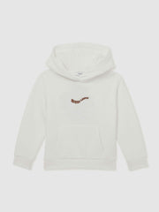 3-9 yrs Cotton-Blend Palm-Embroidered Hoodie Off White | Children & Baby