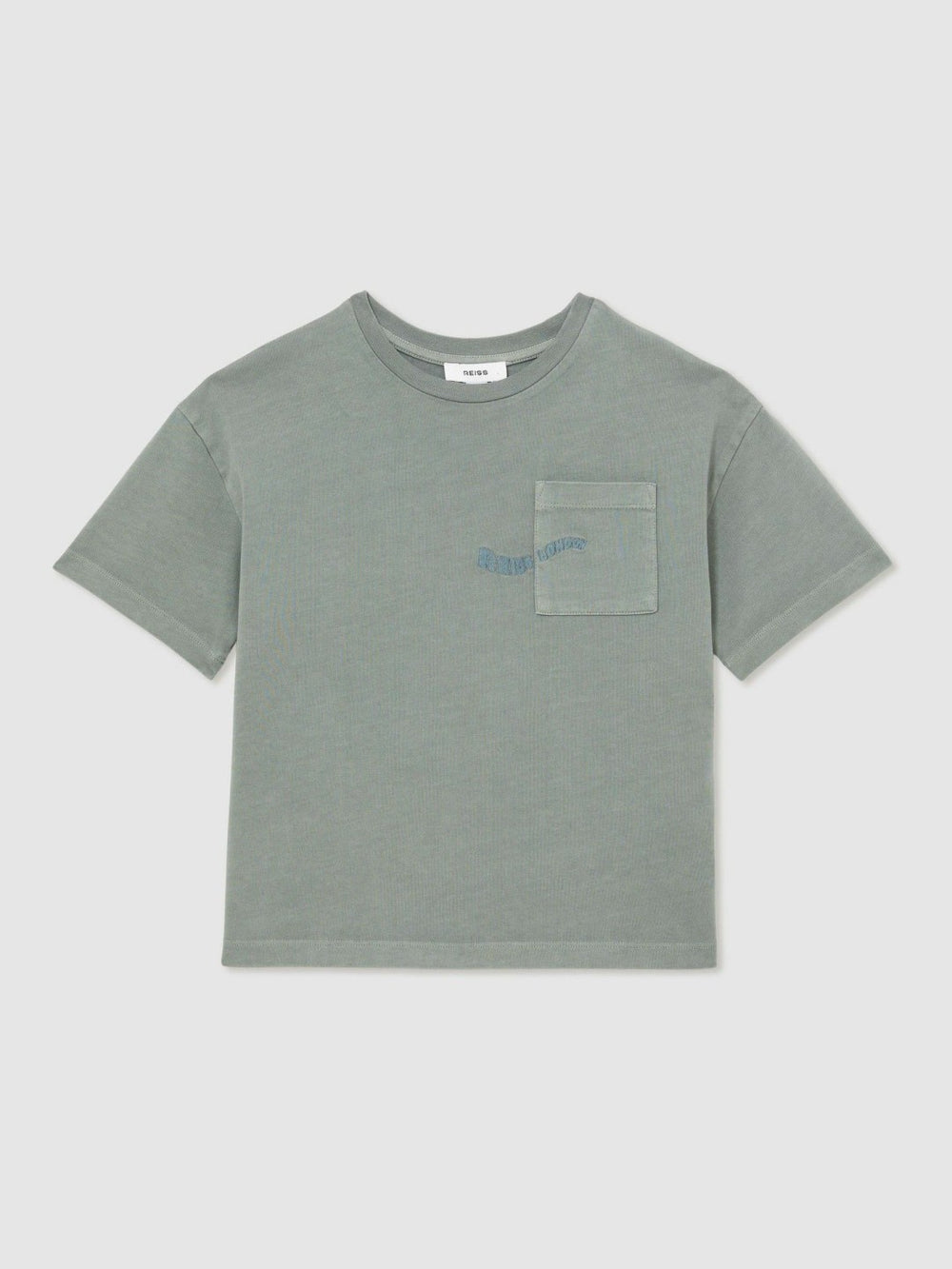9-13 yrs Cotton Palm-Embroidery Oversize T-Shirt Washed Sage | Children & Baby