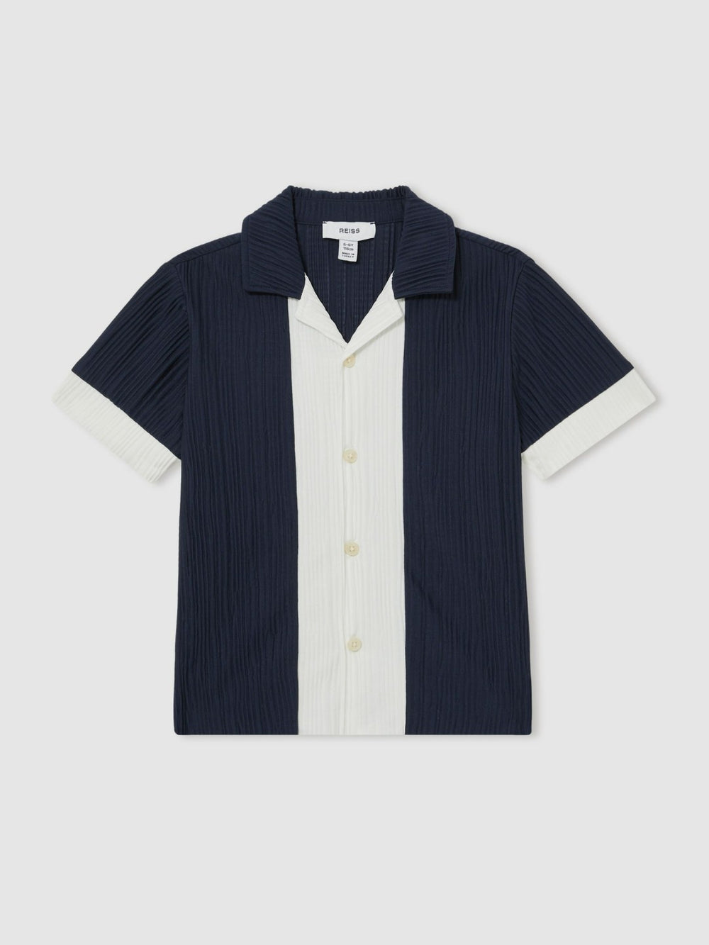 3-9 yrs Plissé Colour-Block Shirt Navy/White | Children & Baby