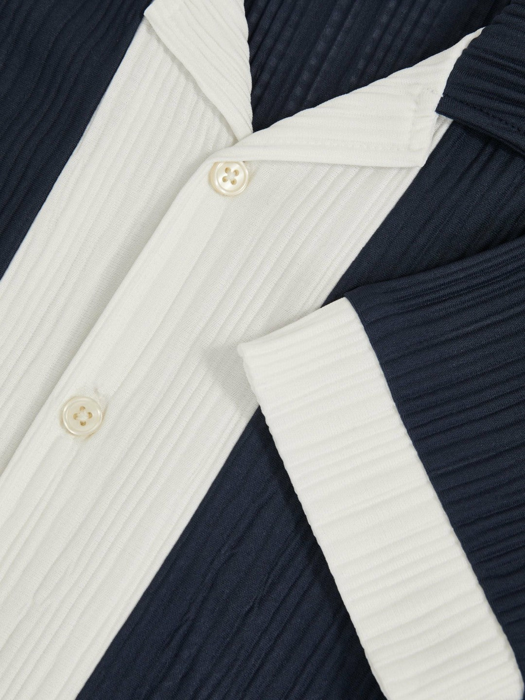3-9 yrs Plissé Colour-Block Shirt Navy/White | Children & Baby