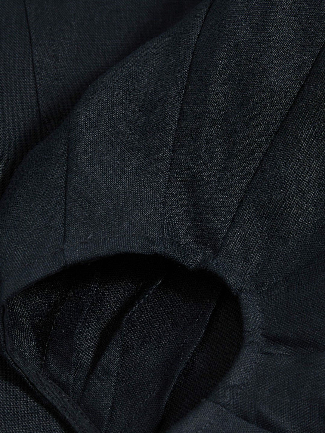 Linen Balloon-Sleeve Top Navy | Women