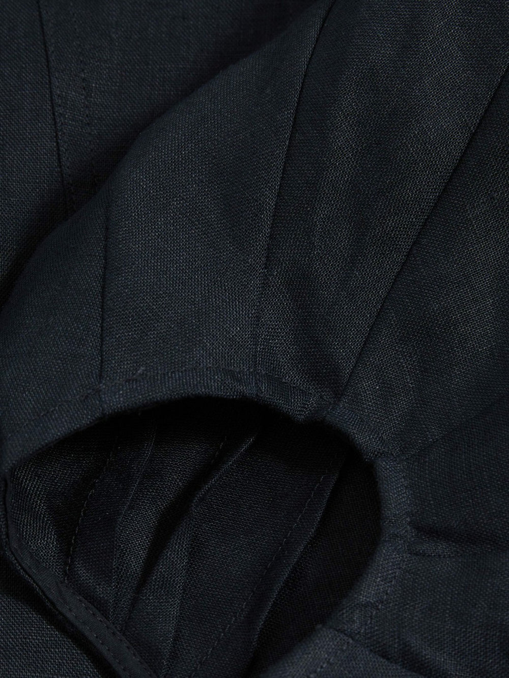 Linen Balloon-Sleeve Top Navy | Women