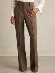 Petite Flared Suit Trousers Mink Neutral | Women