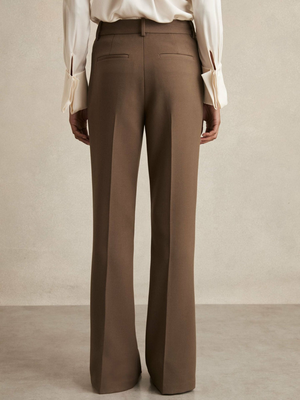 Petite Flared Suit Trousers Mink Neutral | Women