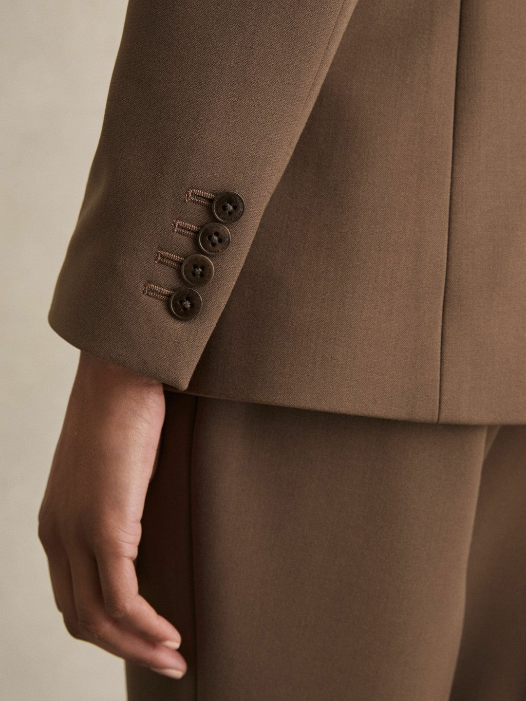 Tailored Single Breasted Suit Blazer Mink Neutral | Women