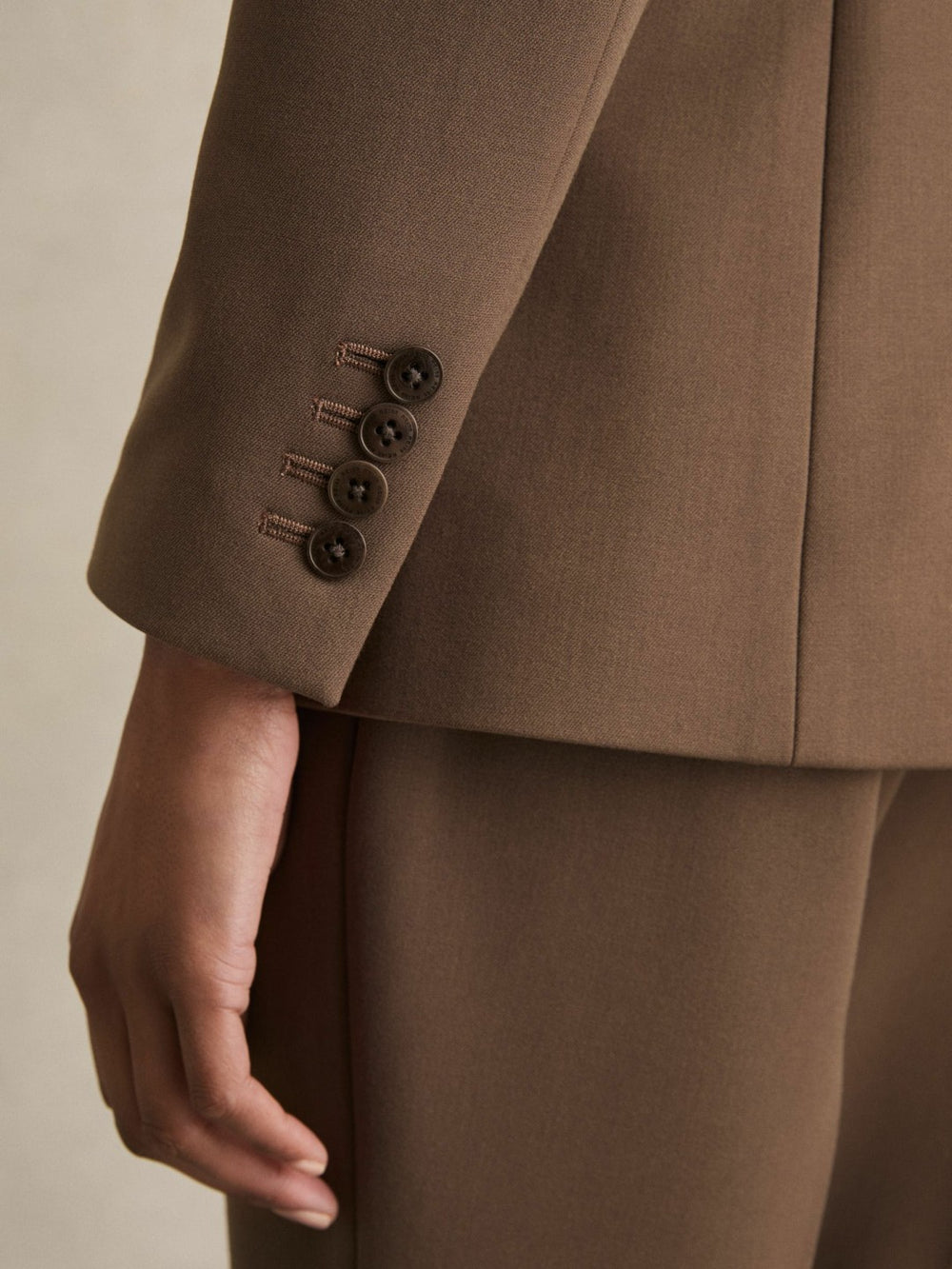 Tailored Single Breasted Suit Blazer Mink Neutral | Women