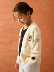 9-13 yrs SmileyWorld Embroidery Cardigan Unisex Fit Off White | Children & Baby