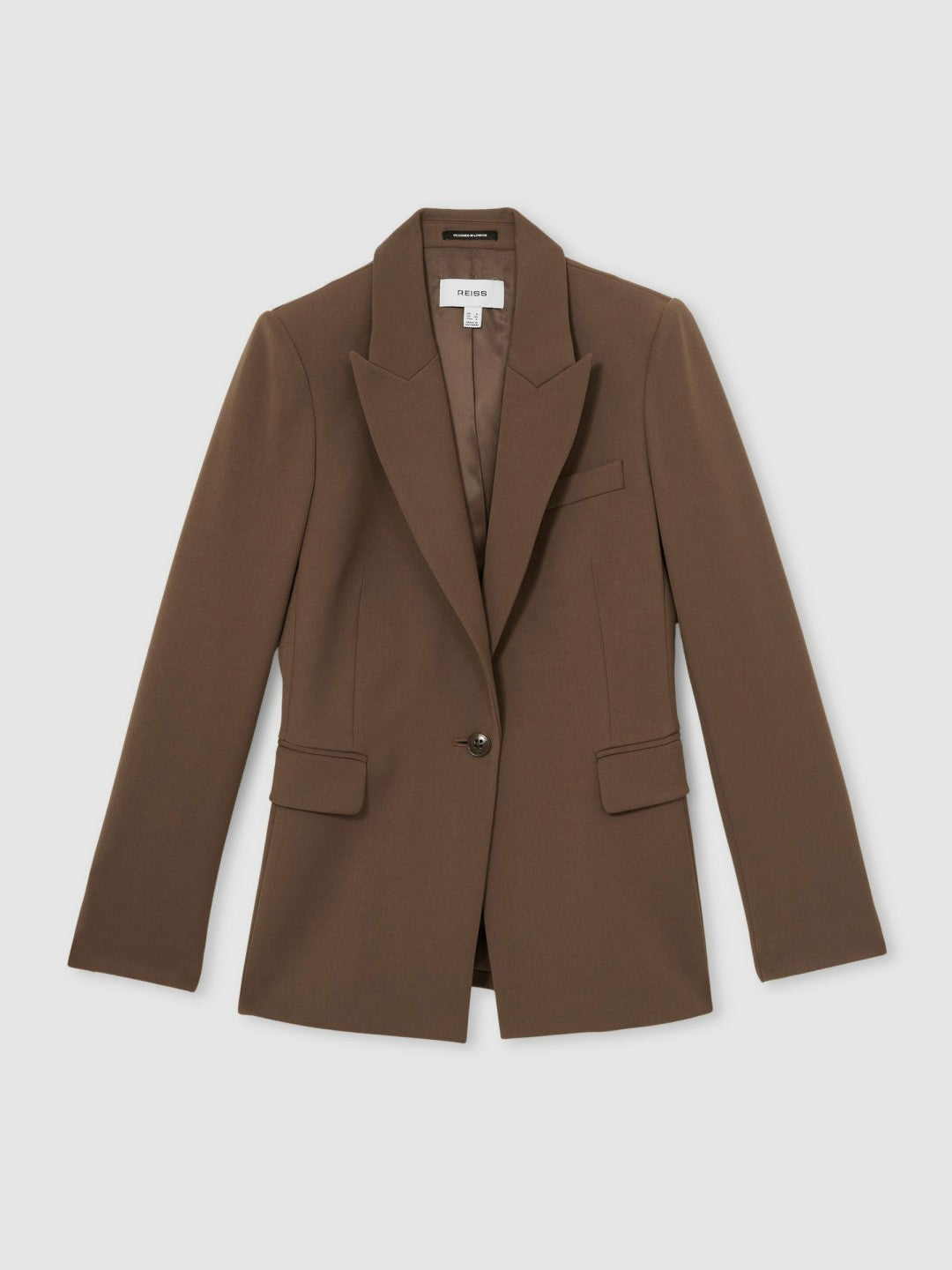 Petite Tailored Single Breasted Suit Blazer Mink Neutral | Women