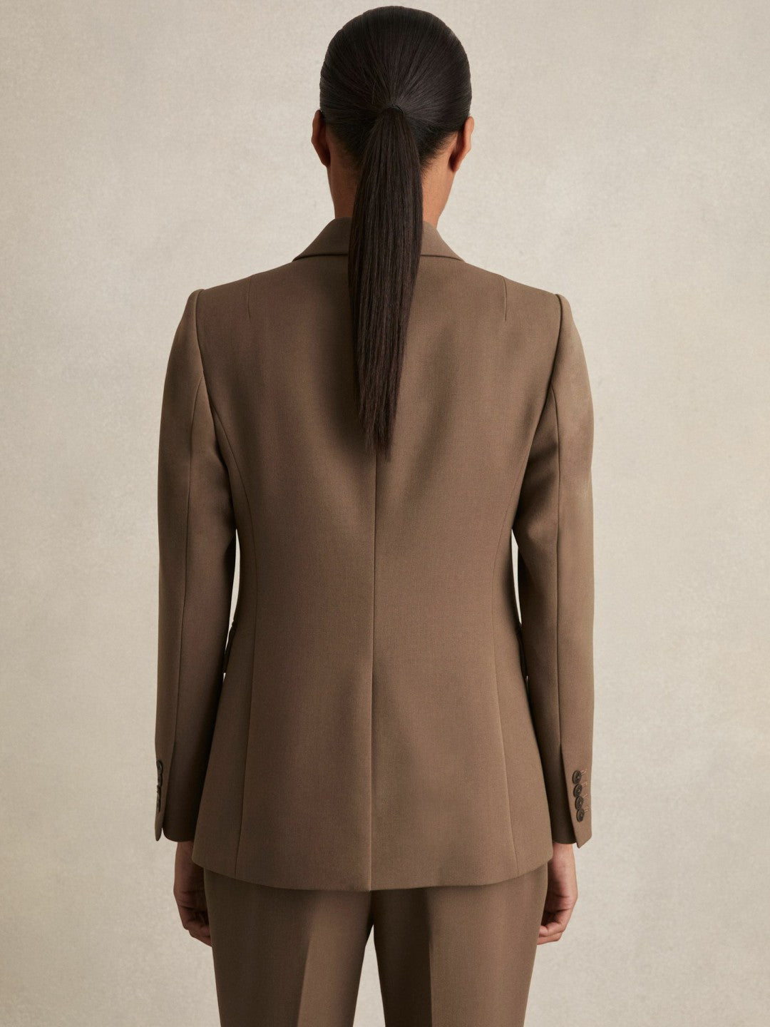 Petite Tailored Single Breasted Suit Blazer Mink Neutral | Women