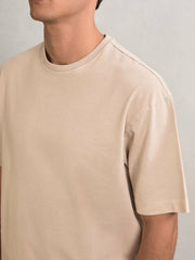 Cotton Garment-Dyed Oversize T-Shirt Oatmeal | Men