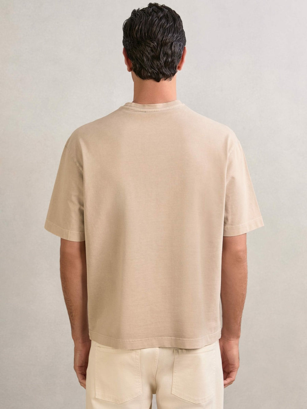 Cotton Garment-Dyed Oversize T-Shirt Oatmeal | Men