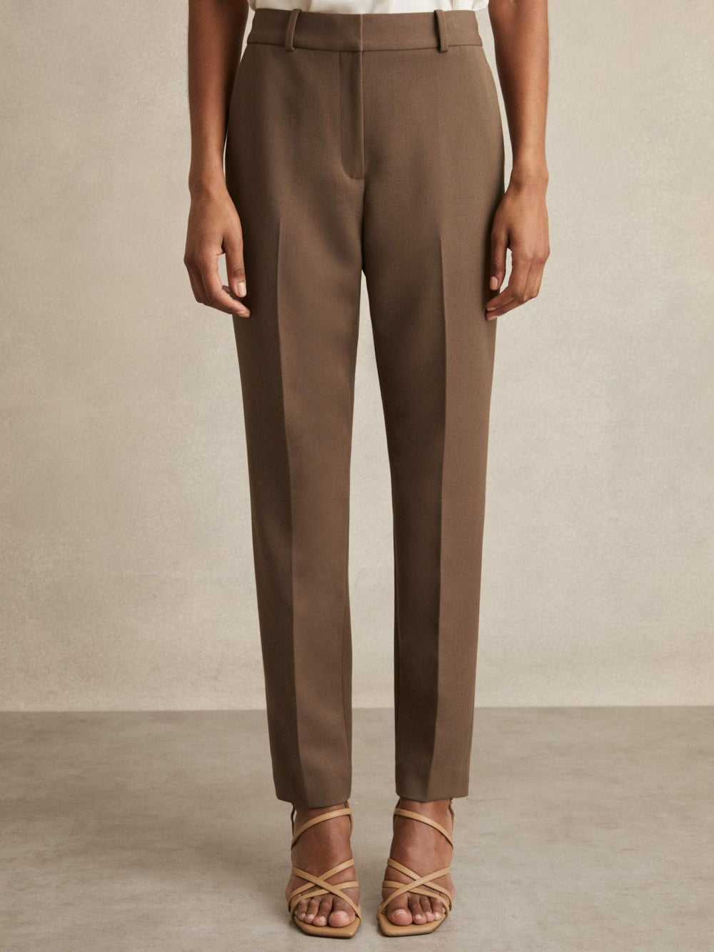 Slim Fit Suit Trousers Mink Neutral | Women