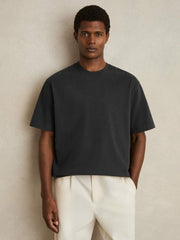 Cotton Garment-Dyed Oversize T-Shirt Washed Black | Men