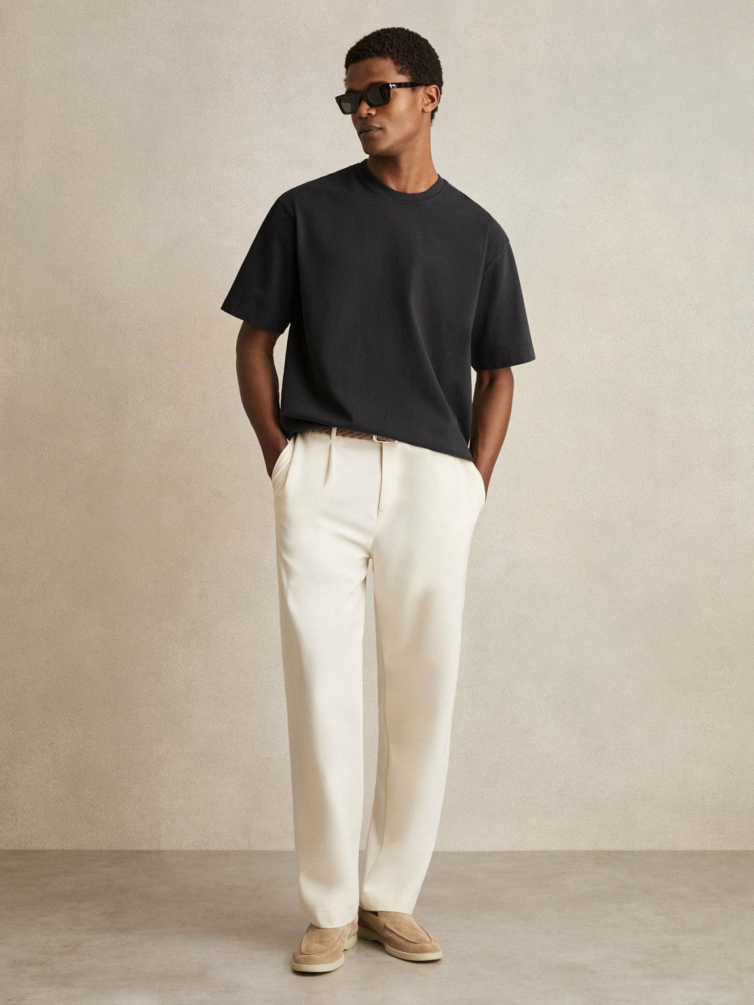 Cotton Garment-Dyed Oversize T-Shirt Washed Black | Men
