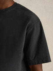 Cotton Garment-Dyed Oversize T-Shirt Washed Black | Men
