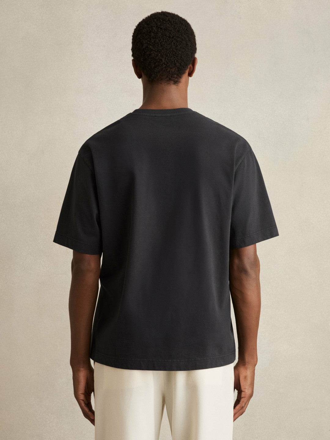 Cotton Garment-Dyed Oversize T-Shirt Washed Black | Men