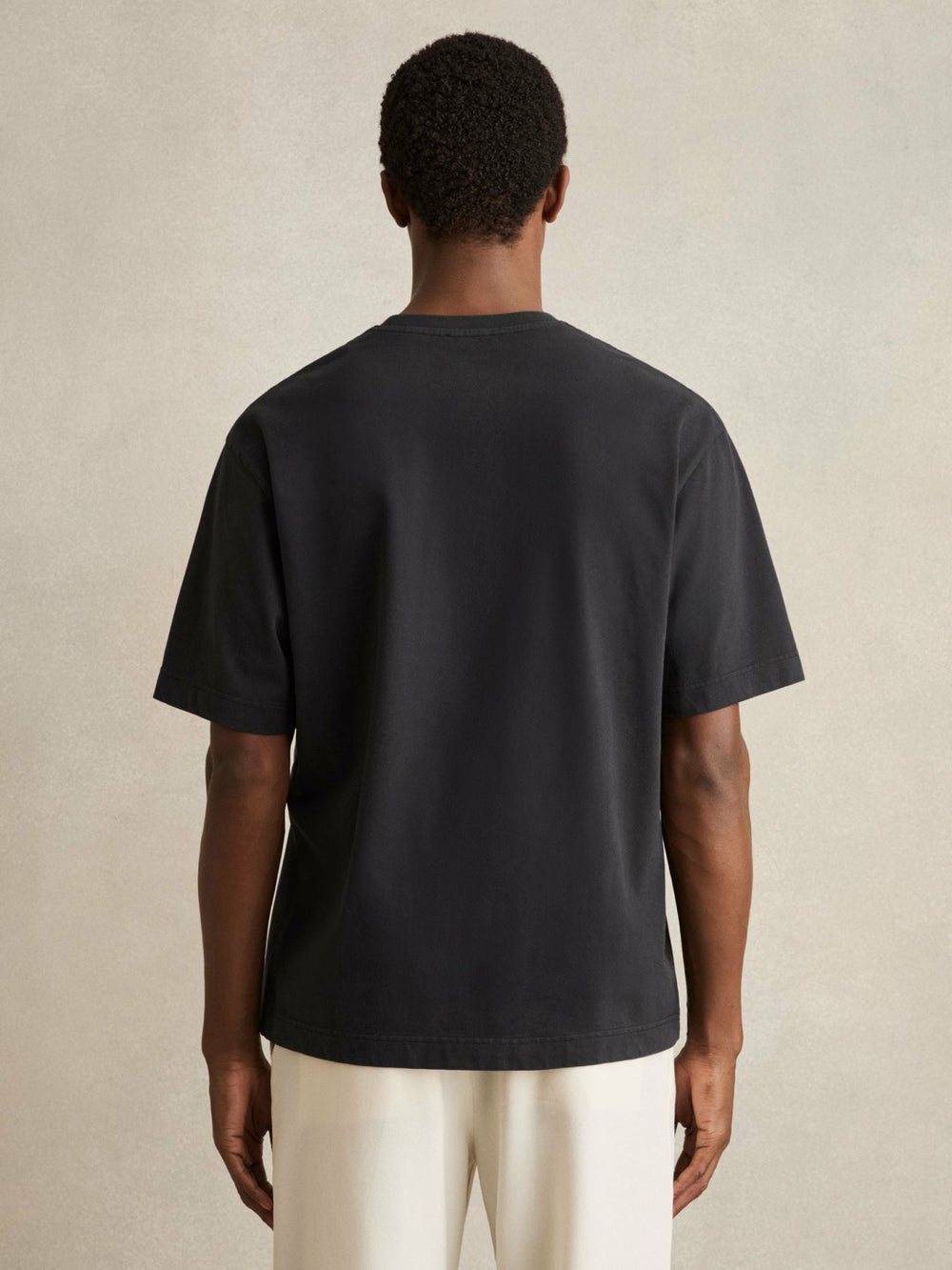 Cotton Garment-Dyed Oversize T-Shirt Washed Black | Men
