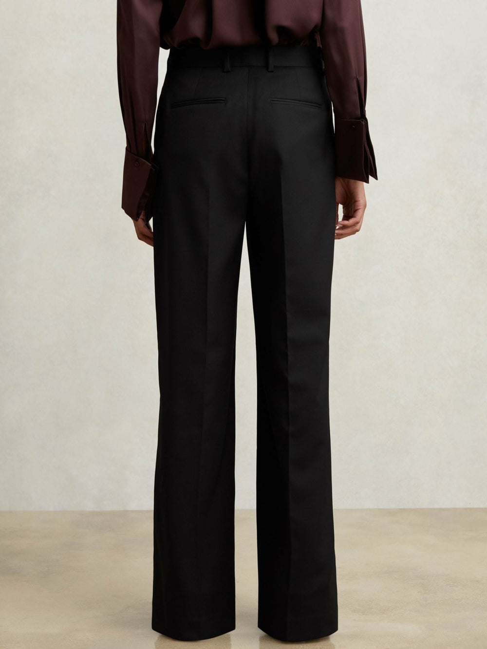Petite Wool-Blend Wide-Leg Suit Trousers Black | Women