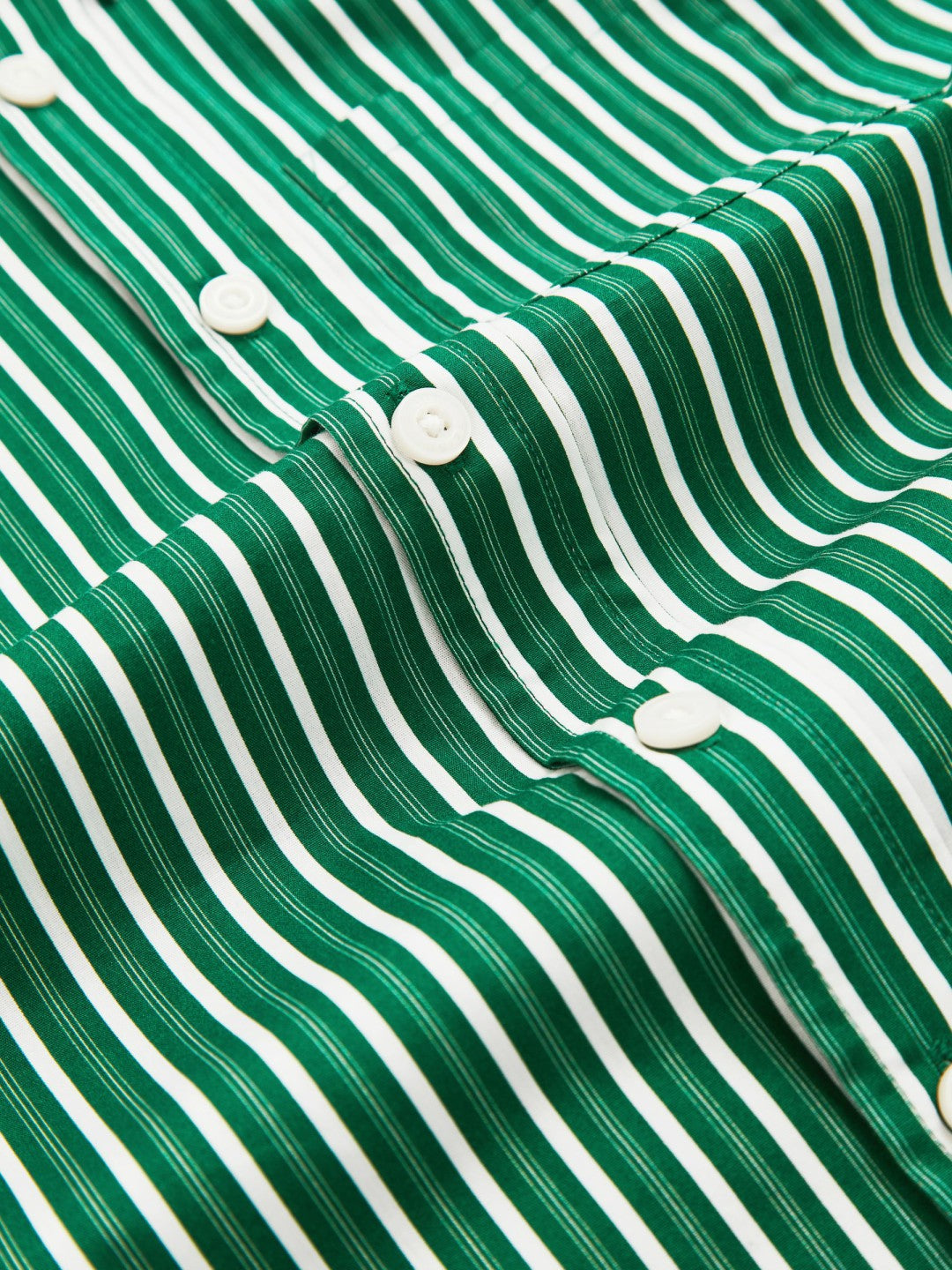 9-13 yrs Cotton-Poplin Striped Oversize Shirt Green/White | Children & Baby